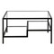 Homeroots 32" Black Glass And Steel Square Coffee Table With Two Shelves 520972 - alternate 5
