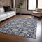 Homeroots 10' X 14' Navy Blue Brown And Ivory Moroccan Washable Indoor Outdoor Area Rug 605168 - alternate 5