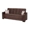 Homeroots 87" Brown Microfiber Convertible Futon Sleeper Sofa And Toss Pillows With Storage 607100 - alternate 6