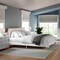 Martha Stewart Flynn King Size Solid Wood Platform Bed with Upholstered Base and Inset Headboard, Wood Slat Bottom MG-0900272F-LTB-K-WH-MS - alternate 1
