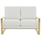 Leisuremod Jefferson Leather Loveseat with Gold Frame, White JAG53W-L - alternate 3