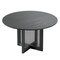 Homeroots 52" Black Solid Wood and Rattan Cross Leg Base Round Top Dining Table 712197 - alternate 1
