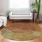 Homeroots 8' Terra Cotta Copper And Green Round Abstract Washable Indoor Outdoor Area Rug 604823 - alternate 6