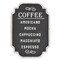 Homeroots 22" X 16" Black and White Types Of Coffee Metal Wall Decor 487514 - alternate 1