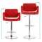 Elama Faux Leather Tufted Bar Stool in Red with Chrome Base and Adjustable Height ELM-749-RED - alternate 5