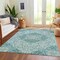 Homeroots 5' X 8' Teal Blue And Ivory Medallion Washable Indoor Outdoor Area Rug 617468 - alternate 5