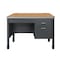 Regency Mesa Steel Single Pedestal Teacher's Office Desk with Center Drawer 48'' x 30'', Medium Oak 66348SPCDMO - alternate 5
