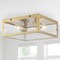 Jonathan Y Grayson 12 in. 2-Light Bohemian Farmhouse Iron/Glass LED Flush Mount, Brass Gold/Clear JYL9501C - alternate 5