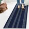 Jonathan Y Nautisk Trellis Stripe Non-Slip Machine-Washable Navy/Gray 2 ft. x 8 ft. Runner Rug WSH120A-28 - alternate 5