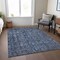 Homeroots 3' X 5' Blue And Black Damask Washable Indoor Outdoor Area Rug 605085 - alternate 4