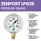 Zenport Glycerin Liquid Filled Pressure Gauge, 30 PSI LPG30 - alternate 4