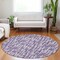 Homeroots 8' Purple And Lavender Round Abstract Washable Indoor Outdoor Area Rug 602511 - alternate 3