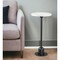 Homeroots 25" White And Black Marble And Aluminum Round Pedestal End Table 556528 - alternate 8