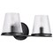 Nuvo Valentine, 2 Light Vanity, Black Finish, Hammered Glass 60/8252 - alternate 1