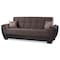 Homeroots 93" Brown Microfiber And Faux Leather Sleeper Sofa And Toss Pillows 607161 - alternate 1