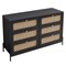 Homeroots 47" Black Wood And Rattan Six Drawer Double Dresser 653110 - alternate 6