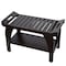 Homeroots 20" X 30" Dark Brown Solid Wood Rectangular Shower Bench With Shelf 383315 - alternate 1