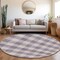 Homeroots 8' Lavender And Ivory Round Plaid Washable Indoor Outdoor Area Rug 595495 - alternate 6