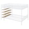 Homeroots White Twin Over Full Industrial Metal Bunk Bed With Shelves 592812 - alternate 5