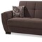 Homeroots 93" Brown Chenille Convertible Futon Sleeper Sofa And Toss Pillows With Storage 607075 - alternate 4