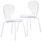 Leisuremod Modern Oyster Transparent Side Dining Side Chair with White Base in Clear, 2PK OCW-17CL2 - alternate 1