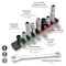 Performance Tool 9 pc. Master 10mm Socket & Wrench Set, w/ Rail and Impact W39001 - alternate 6