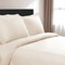 Homeroots Ivory Twin Cotton Blend 0 Thread Count Washable Duvet Cover Set 528434 - alternate 1