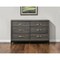Homeroots 58" Gray Six Drawer Double Dresser 318746 - alternate 4