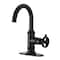 Kingston Brass One-Handle Single-Hole Bathroom Faucet with Deck Plate and Push Pop-Up Drain, Matte Black KSD2210RNK - alternate 1