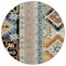 Homeroots 8' Black Ivory And Copper Round Aztec Washable Indoor Outdoor Area Rug 598456 - alternate 3