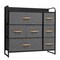 Homeroots 32" Gray and Black Steel and Fabric Seven Drawer Dresser 484688 - alternate 1