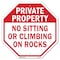 Signmission Private Property No Sitting or Clim, 6 Inch X 6 Inch, Plastic Sign OC-P-6-154 - alternate 1
