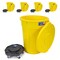 Magnum Tool Yellow 55 Gallon Trash Can Set (Trash Can, Quiet Dolly, and Reinforced Lid) (5 Set) CMTC-CLD0-55Y05 - alternate 1