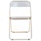 Leisuremod Lawrence Acrylic Folding Chair with Gold Metal Frame, Clear, 4PK LFG19CL4 - alternate 6
