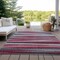 Homeroots 10' X 14' Burgundy Ivory And Blue Striped Washable Indoor Outdoor Area Rug 597312 - alternate 4
