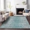 Homeroots 3' X 5' Teal Blue Gray And Charcoal Oriental Washable Indoor Outdoor Area Rug 588840 - alternate 6