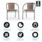 Flash Furniture Lila  Medium Brown Rattan Indoor-Outdoor Restaurant Stack Chair, PK2 2-TLH-037-DK-BN-GG - alternate 7