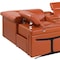 Homeroots Camel Italian Leather Power Reclining U Shaped Eight Piece Sectional With Console 634668 - alternate 6