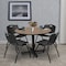 Regency Round Kobe Breakroom Table W/ 4 M Stack Chairs, 48 in W, 48 in L, Noble Oak TKB48RNDNO47BK - alternate 5