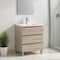 Homeroots 24" Natural Wood Freestanding Bathroom Vanity With White Sink And Three Drawers 624135 - alternate 4