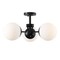 Jonathan Y Olivier 23.5" 3-Light Bohemian Farmhouse Iron/Frosted Glass LED Semi Flush Mount, Black JYL7600B - alternate 1