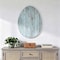 Homeroots 24" X 18" Turquoise Reclaimed Wood Egg Shaped Wall Decor 384896 - alternate 3