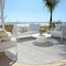 Homeroots 8' Gray And Light Gray Round Ombre Washable Indoor Outdoor Area Rug 595813 - alternate 7