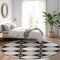 Homeroots 8' Black And Silver Round Floral Washable Indoor Outdoor Area Rug 610741 - alternate 7