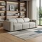 Homeroots 104" Light Gray Top Grain Leather Reclining Metal USB Sofa 720440 - alternate 6