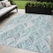Homeroots 5' X 8' Aqua Mint Green And Silver Geometric Washable Indoor Outdoor Area Rug 589201 - alternate 1