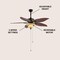 Jonathan Y Poinciana 52" 3-Light Coastal Bohemian Iron/Wood Palm Leaf LED Ceiling Fan w/ Pull Chain, Dark Brown JYL9720B - alternate 9