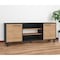 Homeroots 59" Black And Natural Wood Enclosed and Open Storage TV Stand 535164 - alternate 1