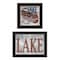 Homeroots Set Of Two Lake Life is Better 2 Black Framed Print Wall Art, 2PK 408013 - alternate 1