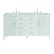 James Martin Vanities Myrrin 60'' D Vanity, Bright White w/ Victorian Sil Silestone Top w/FreePower Wireless Charger 485-V60D-BW-FVSL - alternate 1